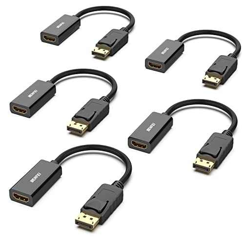 BENFEI 4K DisplayPort to HDMI Adapter, Uni-Directional DP 1.2 Computer to HDMI 1.4 Screen Gold-Plated DP Display Port to HDMI Adapter (Male to Female) Compatible with Lenovo Dell HP and Other Passive Black