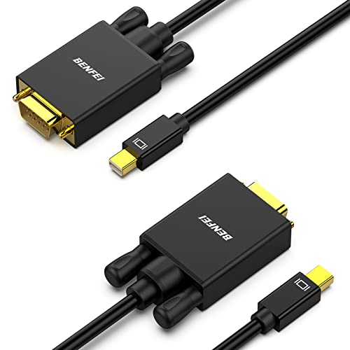 BENFEI Mini DisplayPort to VGA Cable, Mini DisplayPort to VGA Cable (Thunderbolt 2 Compatible) with MacBook Air/Pro, Surface Pro/Dock, Monitor, Projector 1 PACK
