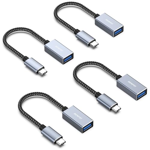 BENFEI USB C to USB 3.0 Adapter, 2 Pack USB C to A Male to Female Adapter Compatible with iPhone 15 Pro/Max, MacBook Pro/Air 2023, iPad Pro, iMac, S23, XPS 17, Surface Book 3 and More Black