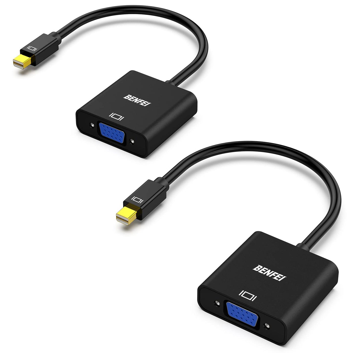 BENFEI Mini DisplayPort to VGA Adapter, Mini DP Display Port to VGA (Thunderbolt Compatible) Male to Female Adapter for ThinkPad SurfacePro PC