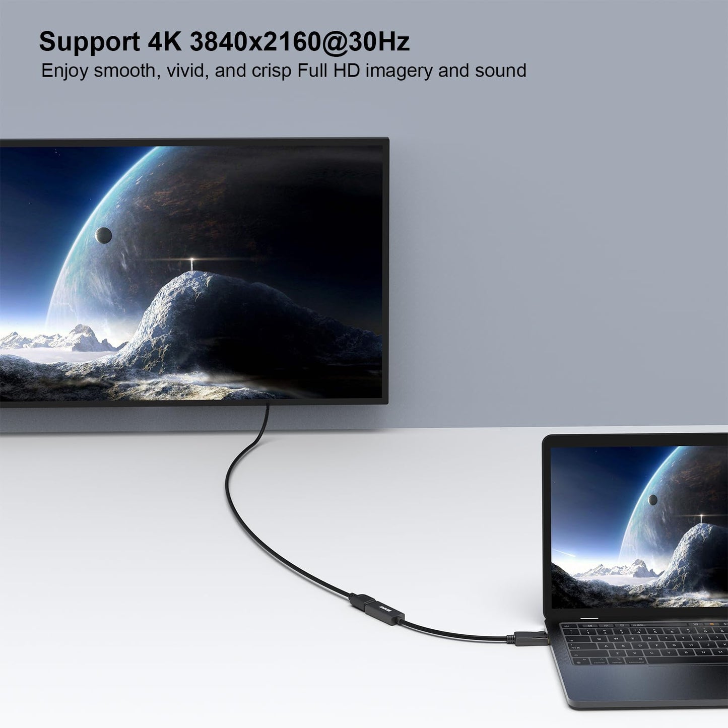BENFEI 4K DisplayPort to HDMI Adapter, Uni-Directional DP 1.2 Computer to HDMI 1.4 Screen Gold-Plated DP Display Port to HDMI Adapter (Male to Female) Compatible with Lenovo Dell HP and Other Passive Black