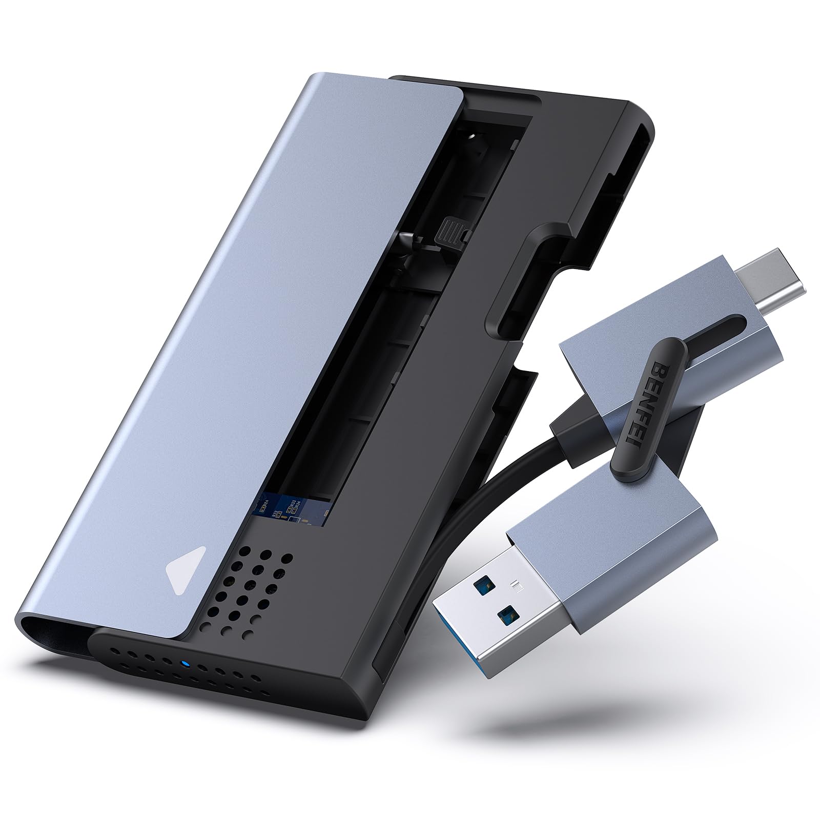 BENFEI NVME SATA SSD Enclosure, 10 Gbps USB Type-C/Type-A to