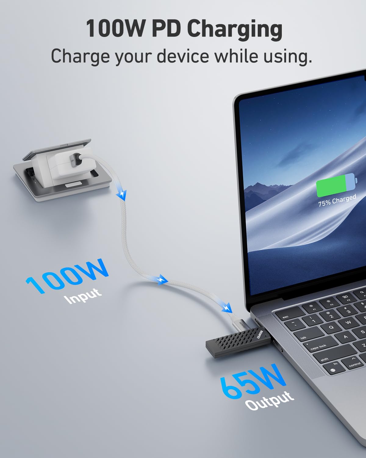 BENFEI Wireless USB C Transmitter and HDMI Receiver Kit, Supporting 1080P USB-C to HDMI Wireless Transmitter up to 98 Feet/30 Meter, 65W PD, Compatible with MacBook, iPad Pro, iMac, S23, XPS17