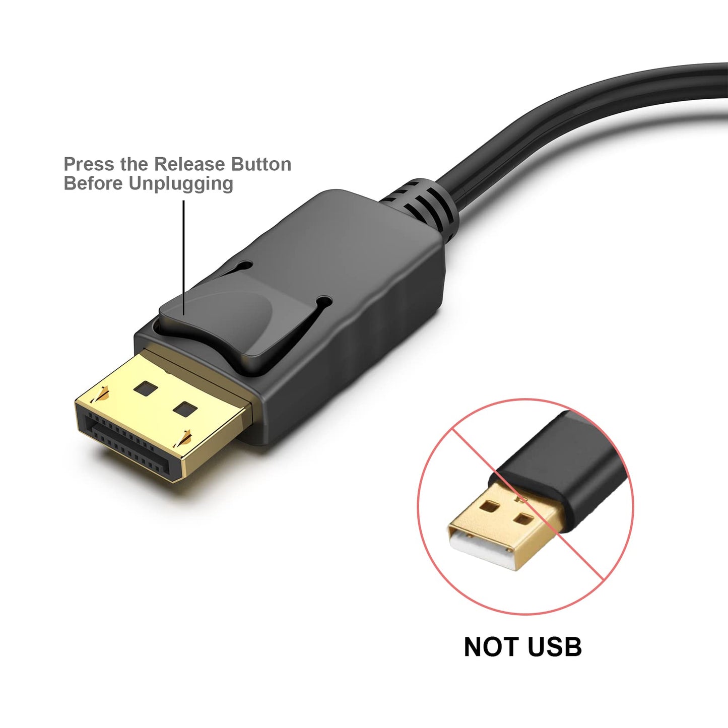 BENFEI 4K DisplayPort to HDMI Adapter, Uni-Directional DP 1.2 Computer to HDMI 1.4 Screen Gold-Plated DP Display Port to HDMI Adapter (Male to Female) Compatible with Lenovo Dell HP and Other Passive Black