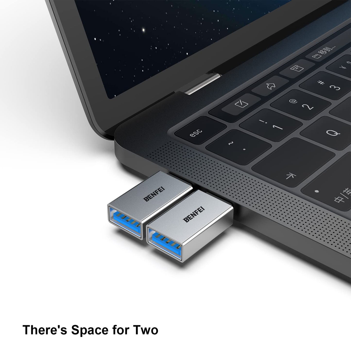 BENFEI USB C to USB 3.0 Adapter, 3 Pack USB C to A Male to Female Adapter Compatible with iPhone 15 Pro/Max, MacBook Pro/Air 2023, iPad Pro, iMac, S23, XPS 17, Surface Book 3 and More - Silver