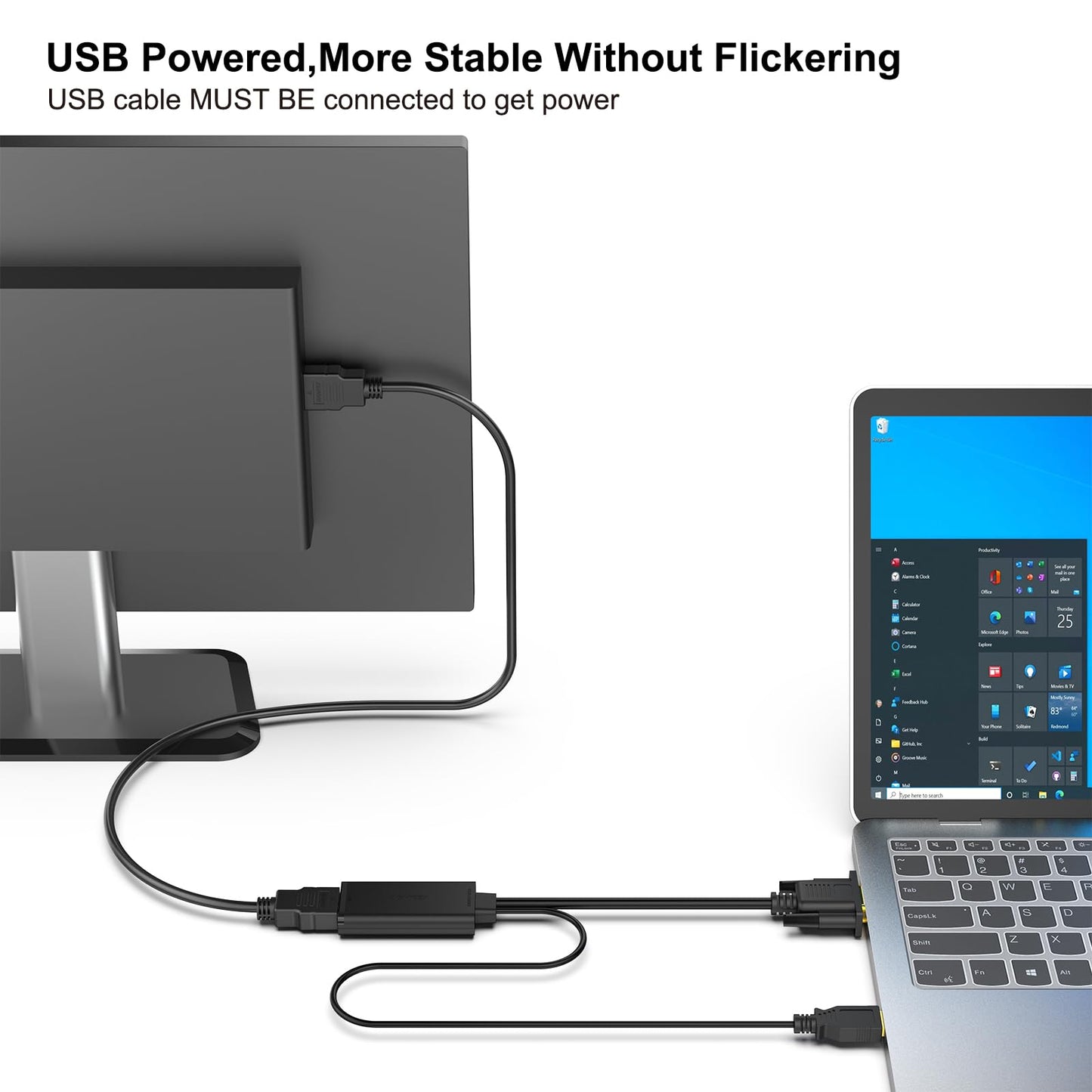 BENFEI VGA to HDMI Adapter, 1080P Converter with Audio from Computer/Laptop VGA Source to HDMI TV/Monitor 1pack VGA Source to HDMI Monitor