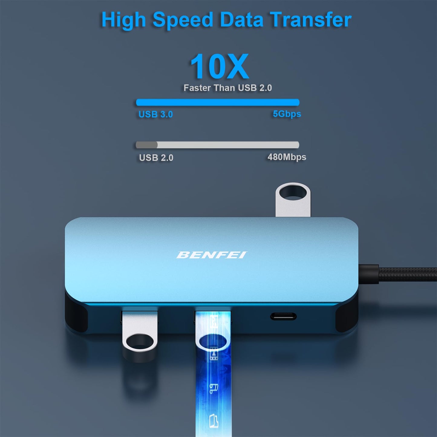 BENFEI USB C MST HUB 8in1 with USB-C to 2*HDMI/1*VGA, to 3*USB 3.0/100W Power Delivery/3.5mm Aux Audio, Compatible with iPhone 15 Pro/Max, MacBook Pro 2023/2022/2021/2020, Surface Book and More