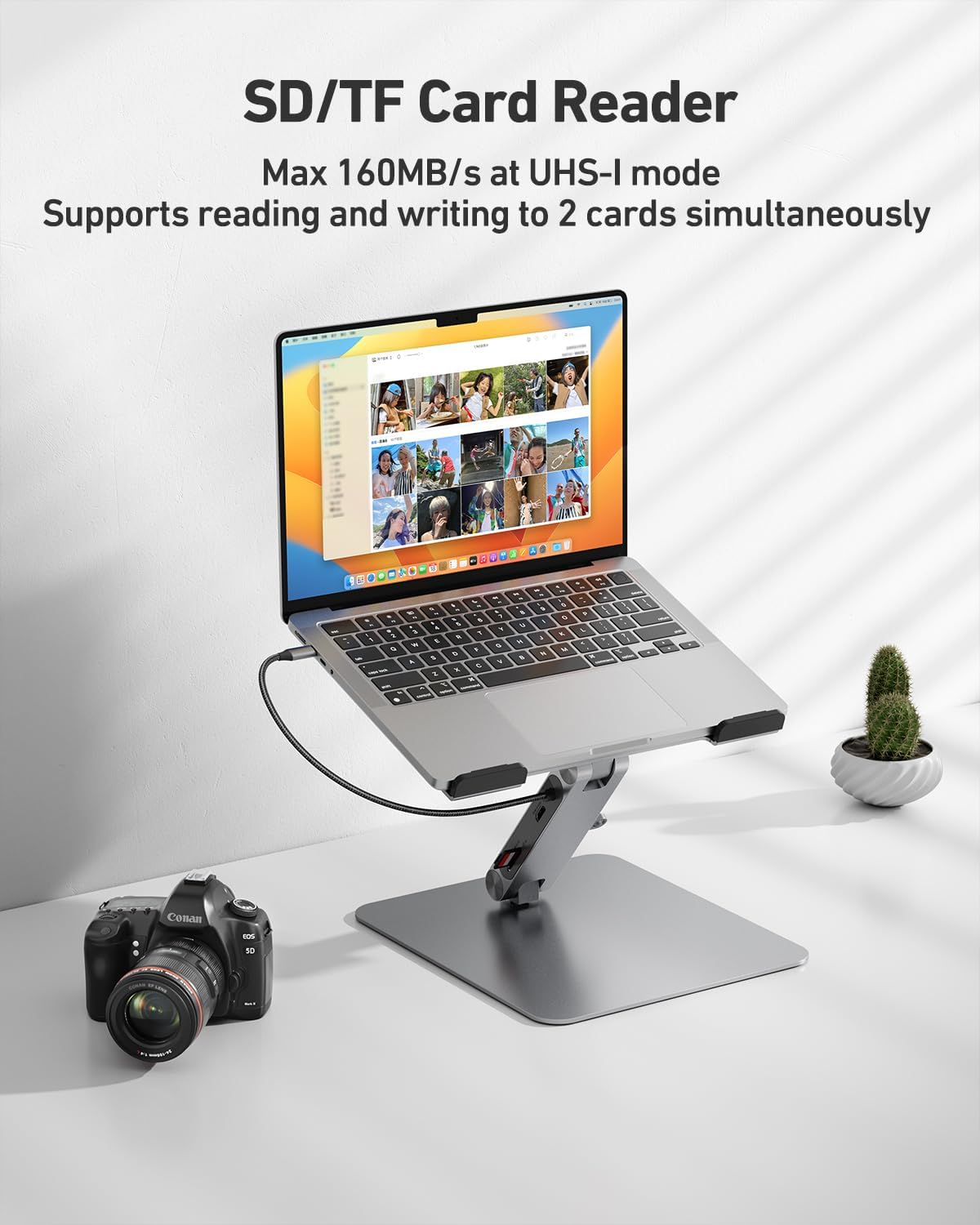 BENFEI Laptop Stand with USB C 7 in 1 Docking Station,HDMI 4K@60Hz,1*SD 1*Micro SD,100W Power Delivery,10Gbps 1*USB C 3.2 and 2*USB A 3.2 Compatible with MacBook Pro/Air, iPad Pro, XPS, Thinkpad