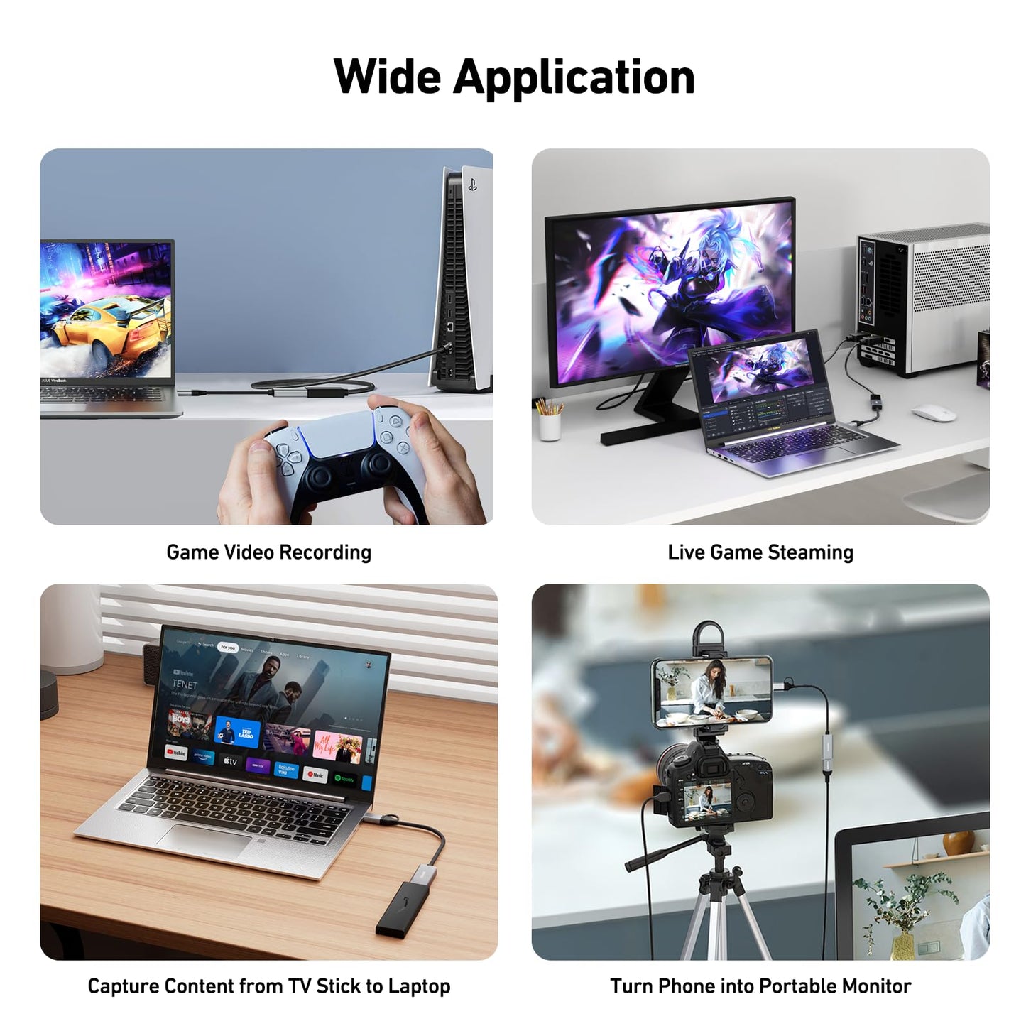 BENFEI Video/Audio Capture Card Supporting Full HD 1080P 60FPS for Streaming, Recording, Gaming, Compatible with Switch, PS4, PS5, Xbox, Work with PC/Windows/Mac OS