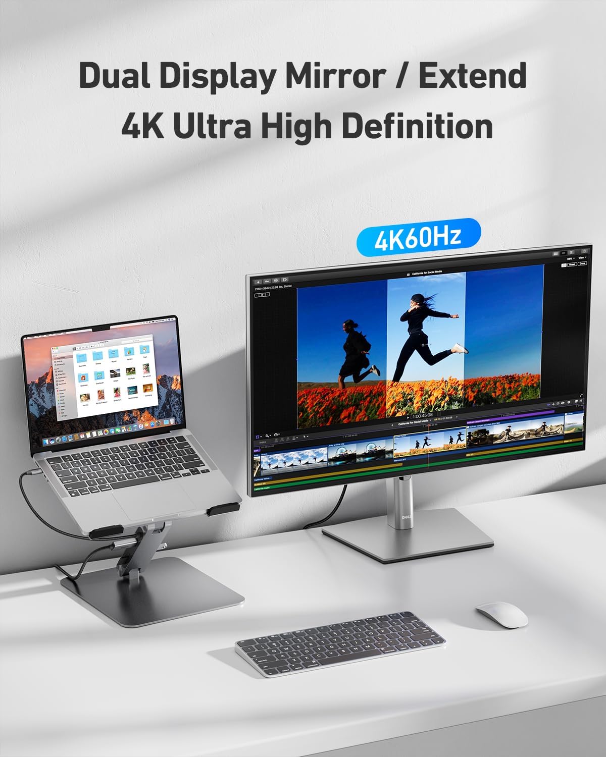 BENFEI Laptop Stand with USB C 7 in 1 Docking Station,HDMI 4K@60Hz,1*SD 1*Micro SD,100W Power Delivery,10Gbps 1*USB C 3.2 and 2*USB A 3.2 Compatible with MacBook Pro/Air, iPad Pro, XPS, Thinkpad