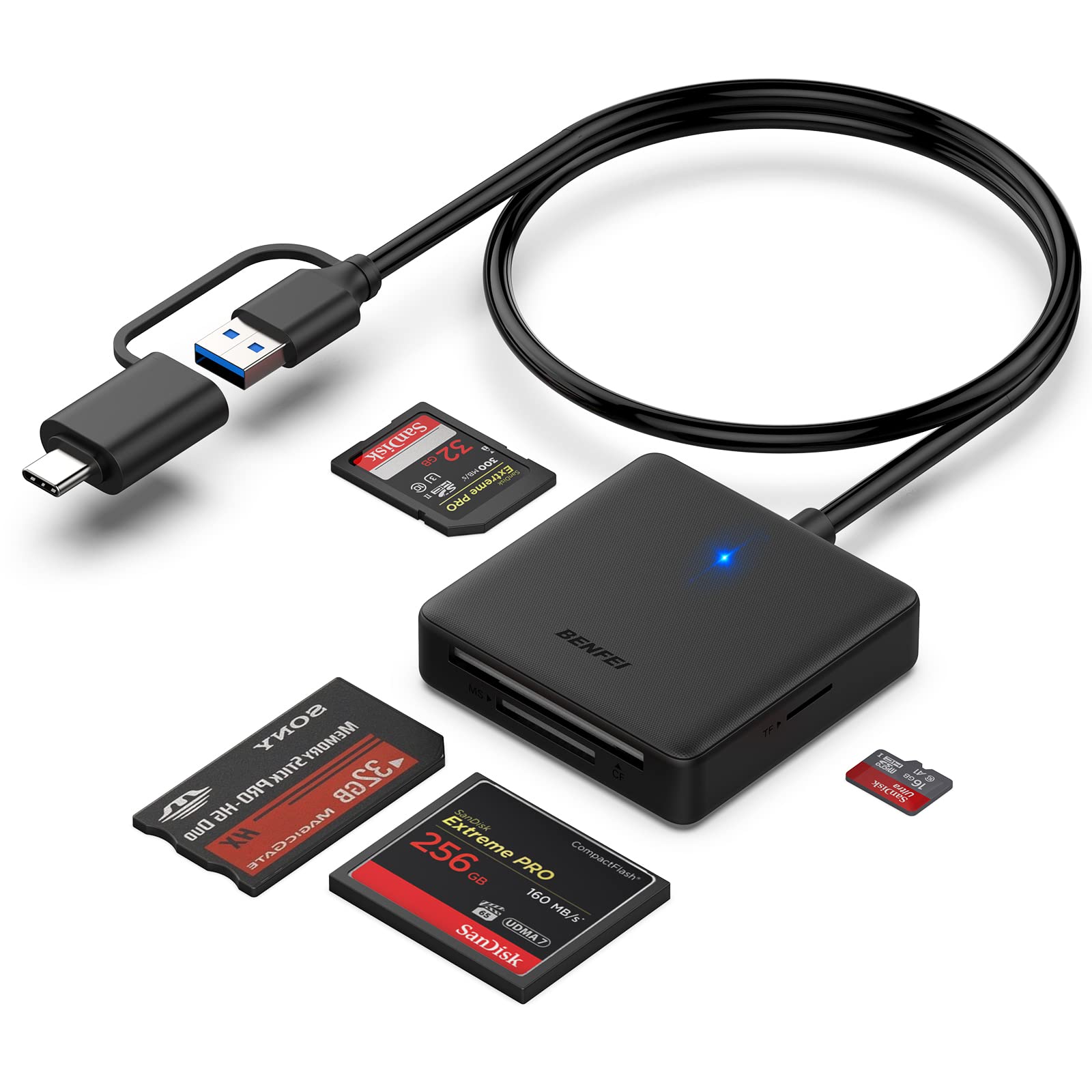 ZOIOT Lettore Di Schede 4-in-1 A Forma Di K Per IPhone/iPad/Android – USB/Type-C A SD/TF, Supporta IOS 15