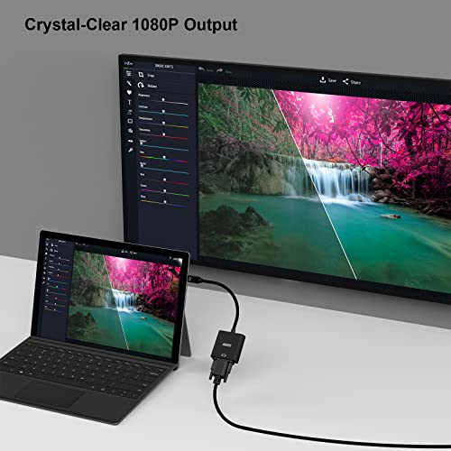 BENFEI Mini DisplayPort to VGA Adapter, Mini DP Display Port to VGA (Thunderbolt Compatible) Male to Female Adapter for ThinkPad SurfacePro PC