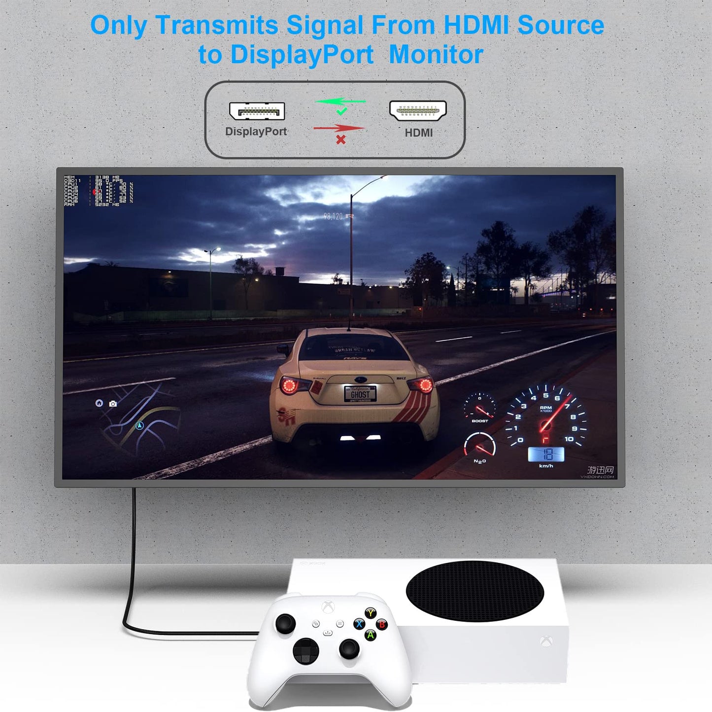 BENFEI HDMI to DisplayPort Cable, 6 Feet HDMI Source to DisplayPort Monitor Compatible with PC Graphics Card Laptop PS5 Xbox One(360) Supporting 4K@60Hz 2K@144Hz 1080P@165Hz(Not Bi-Directional)