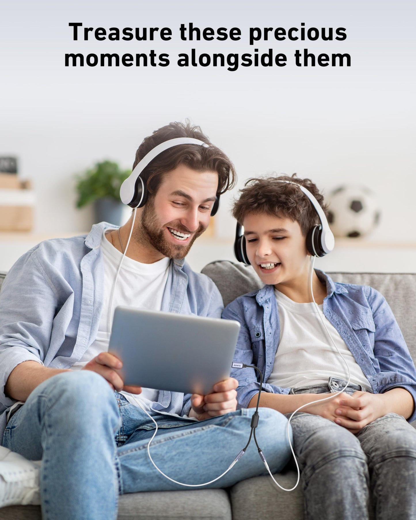 BENFEI USB C to Dual 3.5mm Audio Splitter, Headphone Adapter for 2 People to Share Music & Movies, Compatible with iPhone 16/15 Pro Max/Pro/Plus, Samsung GalaxyS23/S22, iPad Pro, MacBook, Pixel & More