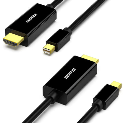 BENFEI 4K Mini DisplayPort to HDMI Cable, Mini DP to HDMI 6 Feet Cable (Thunderbolt Compatible) with MacBook Air/Pro, Surface Pro/Dock, Monitor, Projector Black 1