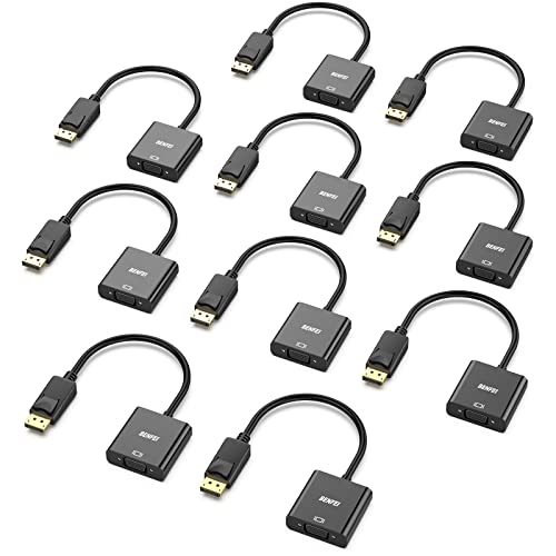 BENFEI DisplayPort to VGA,Gold-Plated Uni-directional DP Computer to VGA Screen Adapter 1080P (Male to Female) Compatible for Lenovo, Dell, HP, ASUS 1 Black