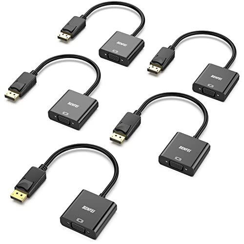 BENFEI DisplayPort to VGA,Gold-Plated Uni-directional DP Computer to VGA Screen Adapter 1080P (Male to Female) Compatible for Lenovo, Dell, HP, ASUS 1 Black