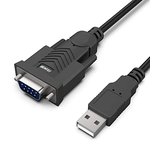 BENFEI USB to Serial Adapter, USB to RS-232 Male (9-pin) DB9 Serial Cable, Prolific Chipset, Windows 11/10/8.1/8/7, Mac OS X 10.6 and Above, 1.8M（Not VGA） Male Screw