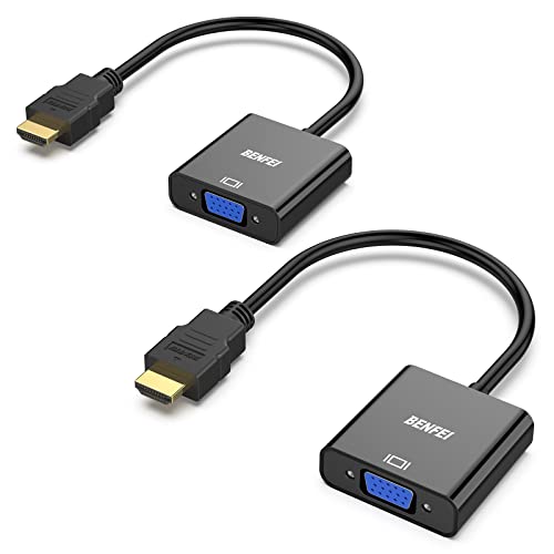 BENFEI HDMI to VGA, Gold-Plated HDMI to VGA Adapter (Male to Female) Compatible for Computer, Desktop, Laptop, PC, Monitor, Projector, HDTV, Chromebook, Raspberry Pi, Roku, Xbox and More - Black 1