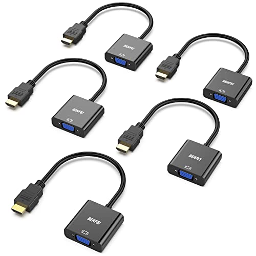 BENFEI HDMI to VGA, Gold-Plated HDMI to VGA Adapter (Male to Female) Compatible for Computer, Desktop, Laptop, PC, Monitor, Projector, HDTV, Chromebook, Raspberry Pi, Roku, Xbox and More - Black 1