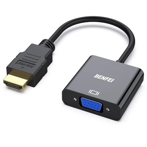BENFEI HDMI to VGA, Gold-Plated HDMI to VGA Adapter (Male to Female) Compatible for Computer, Desktop, Laptop, PC, Monitor, Projector, HDTV, Chromebook, Raspberry Pi, Roku, Xbox and More - Black 1