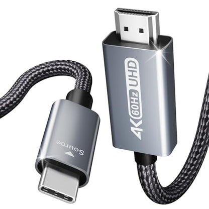 BENFEI USB C to HDMI 6ft Cable[4K@60Hz, Aluminum Shell, Nylon Braided], USB Type-C[Thunderbolt 3/4] to HDMI Compatible with iPhone 15 Pro/Max, MacBook Pro/Air 2023, iPad Pro, Surface Book 2 More 6 Feet 4K@60Hz 1 PACK