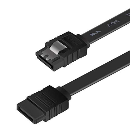 BENFEI SATA Cable III, SATA Cable III 6Gbps Straight HDD SDD Data Cable with Locking Latch 18 Inch Compatible for SATA HDD, SSD, CD Driver, CD Writer - Black 1 Pack