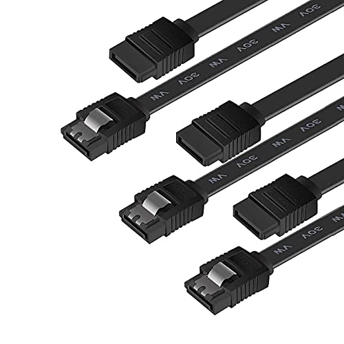 BENFEI SATA Cable III, SATA Cable III 6Gbps Straight HDD SDD Data Cable with Locking Latch 18 Inch Compatible for SATA HDD, SSD, CD Driver, CD Writer - Black 1 Pack
