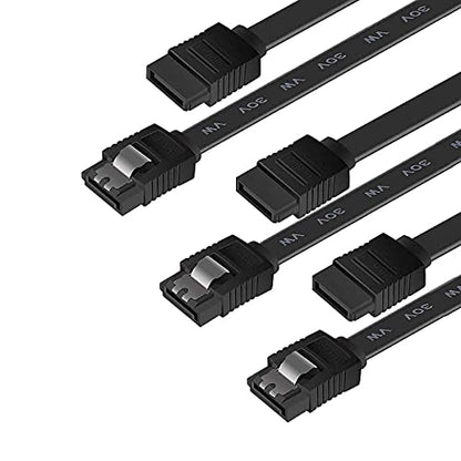 BENFEI SATA Cable III, SATA Cable III 6Gbps Straight HDD SDD Data Cable with Locking Latch 18 Inch Compatible for SATA HDD, SSD, CD Driver, CD Writer - Black 1 Pack