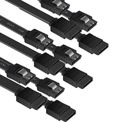 BENFEI SATA Cable III, SATA Cable III 6Gbps Straight HDD SDD Data Cable with Locking Latch 18 Inch Compatible for SATA HDD, SSD, CD Driver, CD Writer - Black 1 Pack