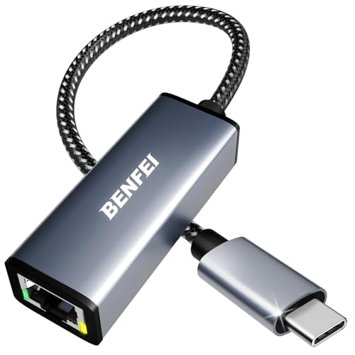 BENFEI USB-C to Ethernet Adapter, USB Type-C (Thunderbolt 3/4) to RJ45 Gigabit Ethernet LAN Network Adapter Compatible with iPhone 15 Pro/Max, MacBook Pro/Air 2023, iPad Pro,iMac, S23, XPS 17 and More 1