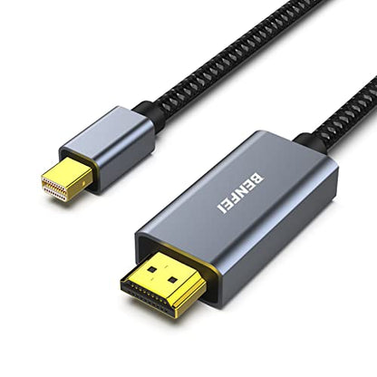 BENFEI Mini DisplayPort to HDMI 6 Feet Cable [4K@30Hz, Aluminum Shell, Nylon Braided] Compatible with MacBook Air/Pro, Microsoft Surface Pro/Dock, Monitor, Projector and More Gray 1