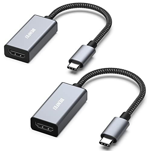 BENFEI USB C to HDMI Adapter, USB Type-C to HDMI Adapter [Thunderbolt 3/4 Compatible] with iPhone 15 Pro/Max, MacBook Pro/Air 2023, iPad Pro, iMac, S23, XPS 17, Surface Book 3 and More 1 Gray