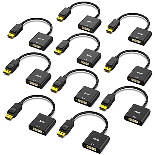 BENFEI DisplayPort to DVI DVI-D Single Link Adapter,Uni-Directional Display Port Computer to DVI Screen Converter 1080P 60Hz Male to Female Black Compatible for Lenovo, Dell, HP and Other Brand