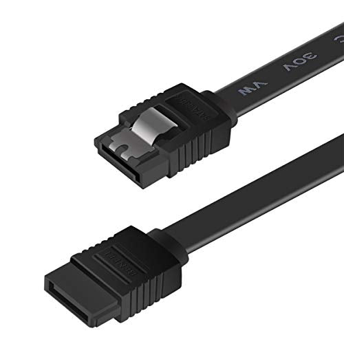 BENFEI SATA Cable III, SATA Cable III 6Gbps Straight HDD SDD Data Cable with Locking Latch 18 Inch Compatible for SATA HDD, SSD, CD Driver, CD Writer - Black