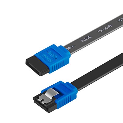 BENFEI SATA Cable III, SATA Cable III 6Gbps Straight HDD SDD Data Cable with Locking Latch 18 Inch Compatible for SATA HDD, SSD, CD Driver, CD Writer - Black