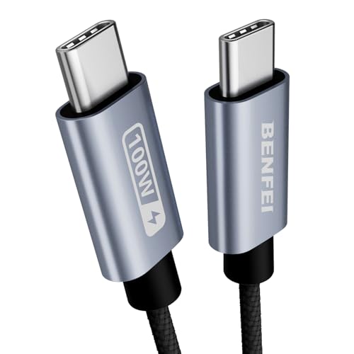 BENFEI USB C Fast Charging Cable(100W 6.6ft), Tangle-Free Silicone USB C Cable, Woven Design Aluminum Shell, for iPhone 15/15Pro/15Plus/15ProMax MacBook Pro/iPad Pro/Air 4,Samsung Galaxy S23+/S23