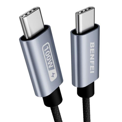 BENFEI USB C Fast Charging Cable(100W 6.6ft), Tangle-Free Silicone USB C Cable, Woven Design Aluminum Shell, for iPhone 15/15Pro/15Plus/15ProMax MacBook Pro/iPad Pro/Air 4,Samsung Galaxy S23+/S23