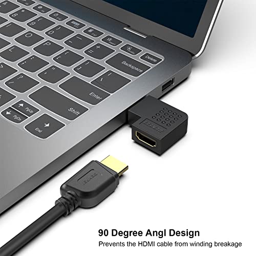 BENFEI HDMI Adapter Male to Female Right Angle 90 Degree - 2 Pack