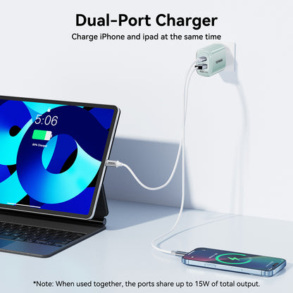 BENFEI 33W GaN USB C Fast Charger, 2-Port Two-Tone Compact Wall Charger(US plug)