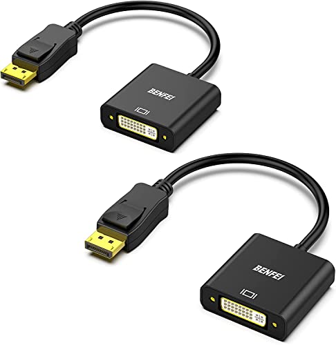 BENFEI DisplayPort to DVI DVI-D Single Link Adapter,Uni-Directional Display Port Computer to DVI Screen Converter 1080P 60Hz Male to Female Black Compatible for Lenovo, Dell, HP and Other Brand