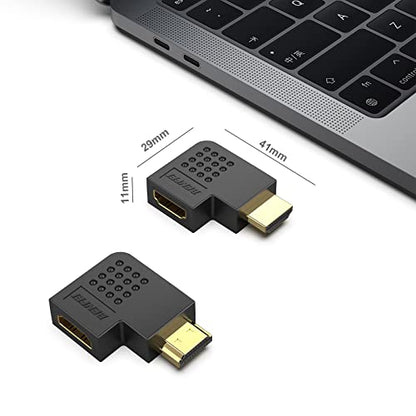 BENFEI HDMI Adapter Male to Female Right Angle 90 Degree - 2 Pack