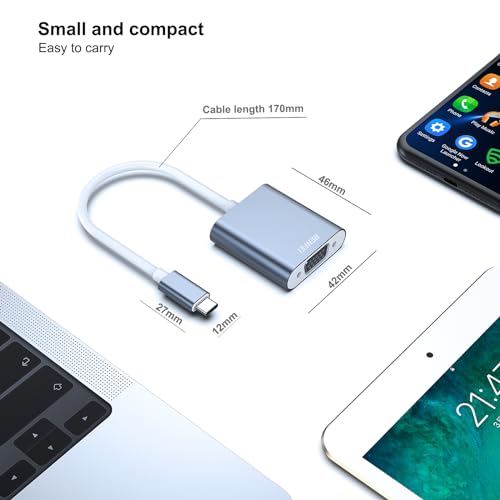 Vga To Usb C 25ft USB-C To VGA Cable Thunderbolt 3/4