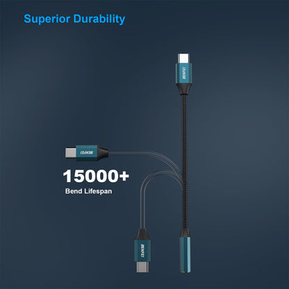 BENFEI USB C to Audio Jack Adapter with DAC chipset, USB-C to 3.5mm Female Headphone Compatible with iPhone 15 Pro Max/15 Pro/15, Samsung Galaxy S24/S23/S22/S21 Ultra, iPad Pro, Pixel 8 Grey