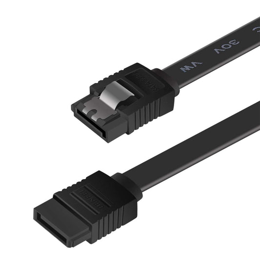 BENFEI SATA Cable III, SATA Cable III 6Gbps Straight HDD SDD Data Cable with Locking Latch 18 Inch Compatible for SATA HDD, SSD, CD Driver, CD Writer - Black 1 Pack