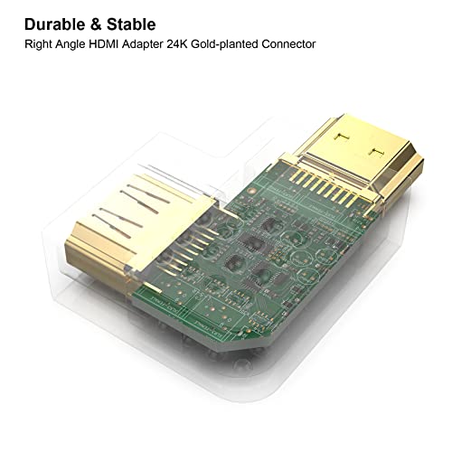 BENFEI HDMI Adapter Male to Female Right Angle 90 Degree - 2 Pack
