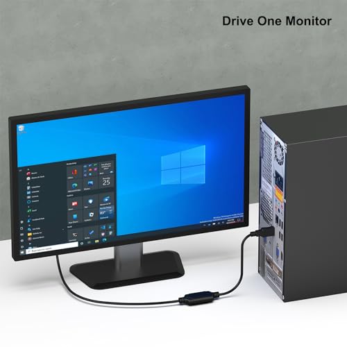 BENFEI 6 Feet USB 3.0 to VGA Cable Male to Male, Uni-Directional USB to VGA for Windows 11, Windows 10, Windows 8.1, Windows 8, Windows 7(Not for Mac)
