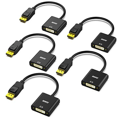 BENFEI DisplayPort to DVI DVI-D Single Link Adapter,Uni-Directional Display Port Computer to DVI Screen Converter 1080P 60Hz Male to Female Black Compatible for Lenovo, Dell, HP and Other Brand