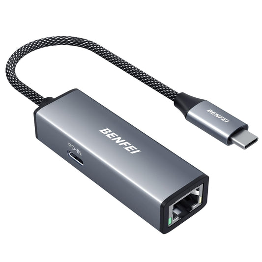 BENFEI USB-C to Ethernet Gigabit Adapter with 100W Power Delivery, Thunderbolt 3/4 to RJ45 Ethernet LAN Network Adapter Compatible with iPhone 15 Pro/Max, MacBook Pro/Air 2023, iMac