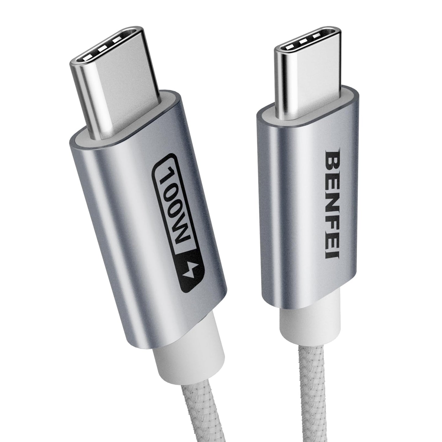 BENFEI 100W USB C Fast Charging Cable(3.3ft), Tangle-Free Silicone USB-C Cable Aluminum Shell, Woven Design for iPhone 15/15Pro/15Plus/15ProMax MacBook Pro/iPad Pro/Air 4,Samsung Galaxy S23+/S23